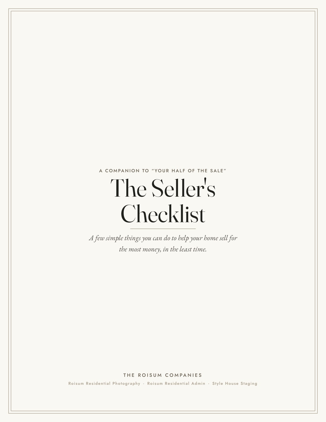 The Seller's Checklist cover